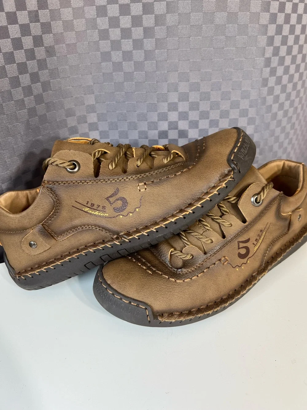 Faux Leather Driving Moccasin Loafer Travel Casual Shoes Men Size 4.5 NEW